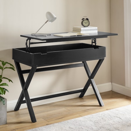 Black Lift-Top Writing Desk