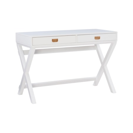 White 2-Drawer Writing Desk