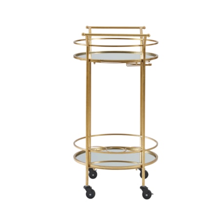 Round Gold Metal Bar Cart