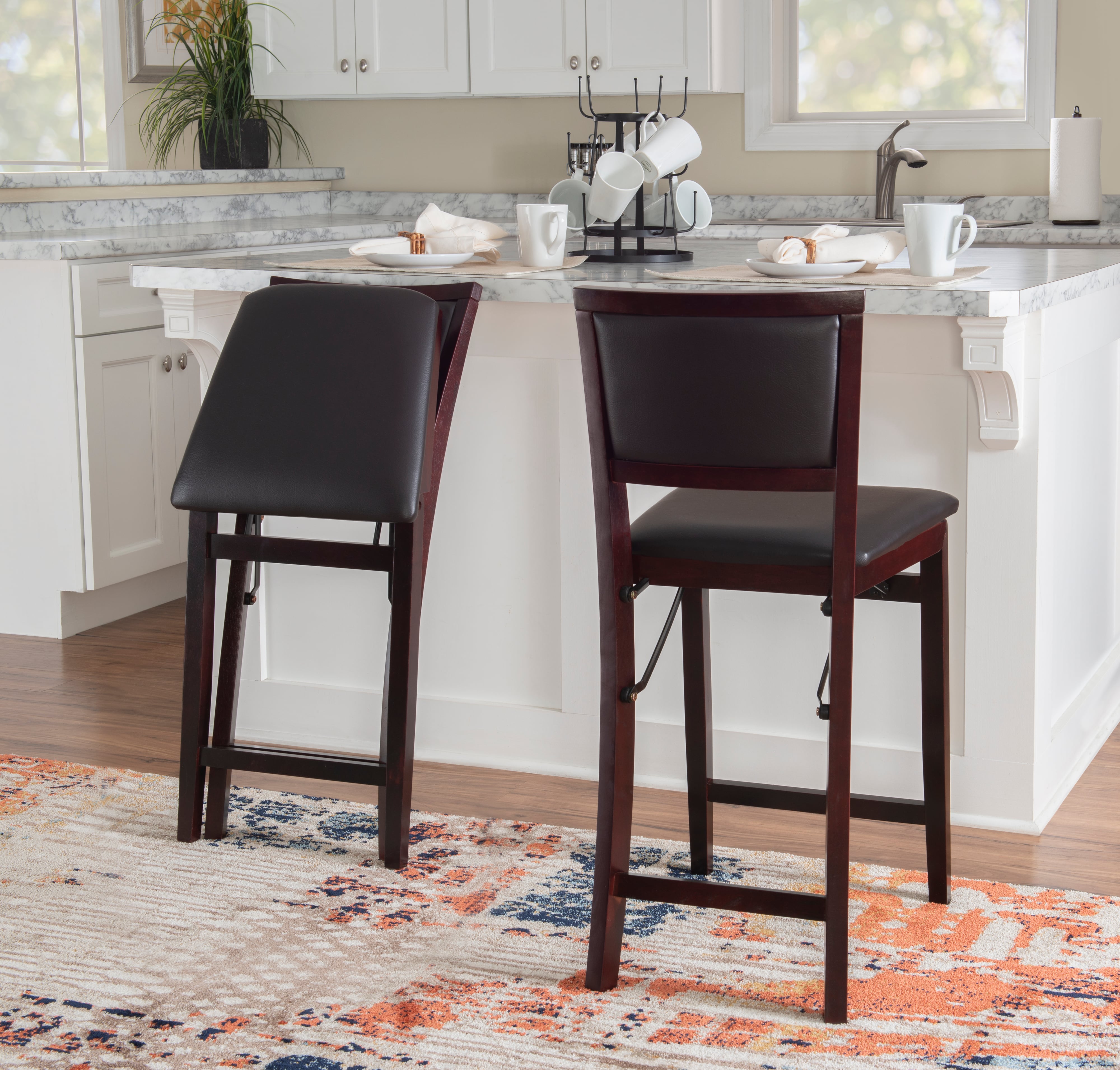 Linon Triena Pad-Back Folding Counter Stool