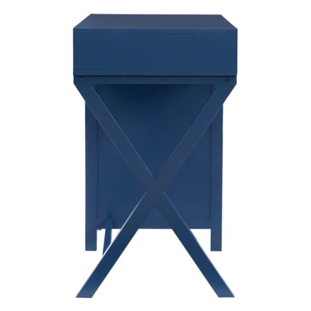 Navy Blue 4-Drawer Side Storage Desk