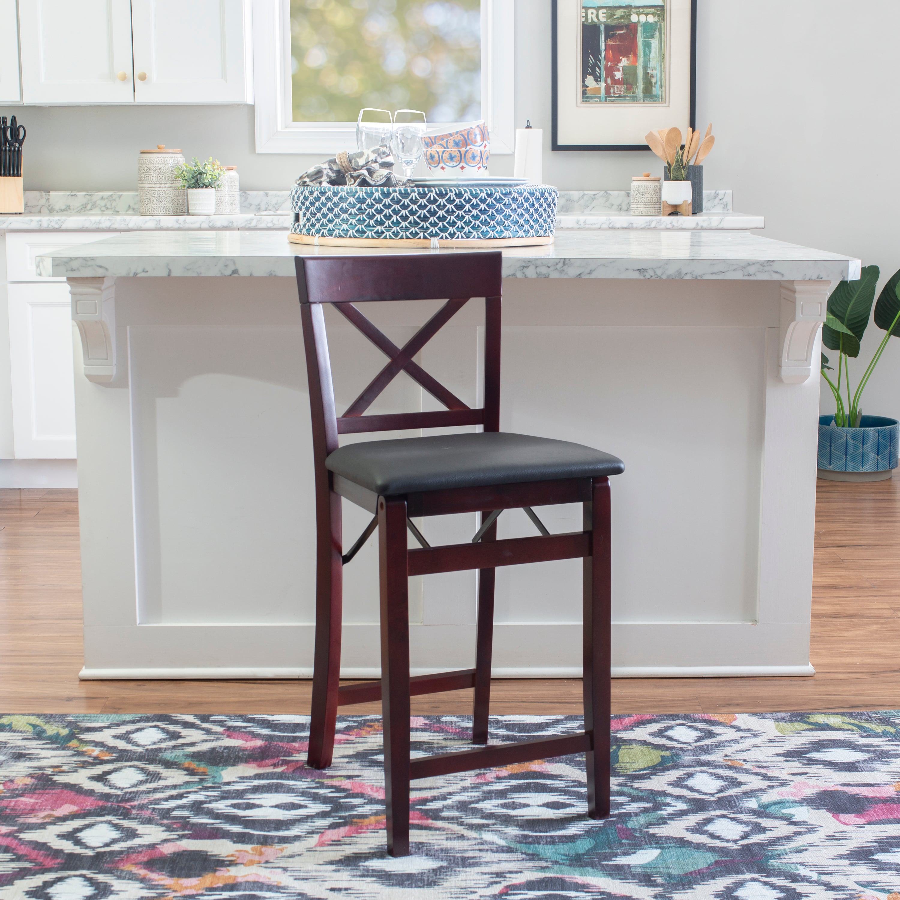 X-Back Folding Counter Stool