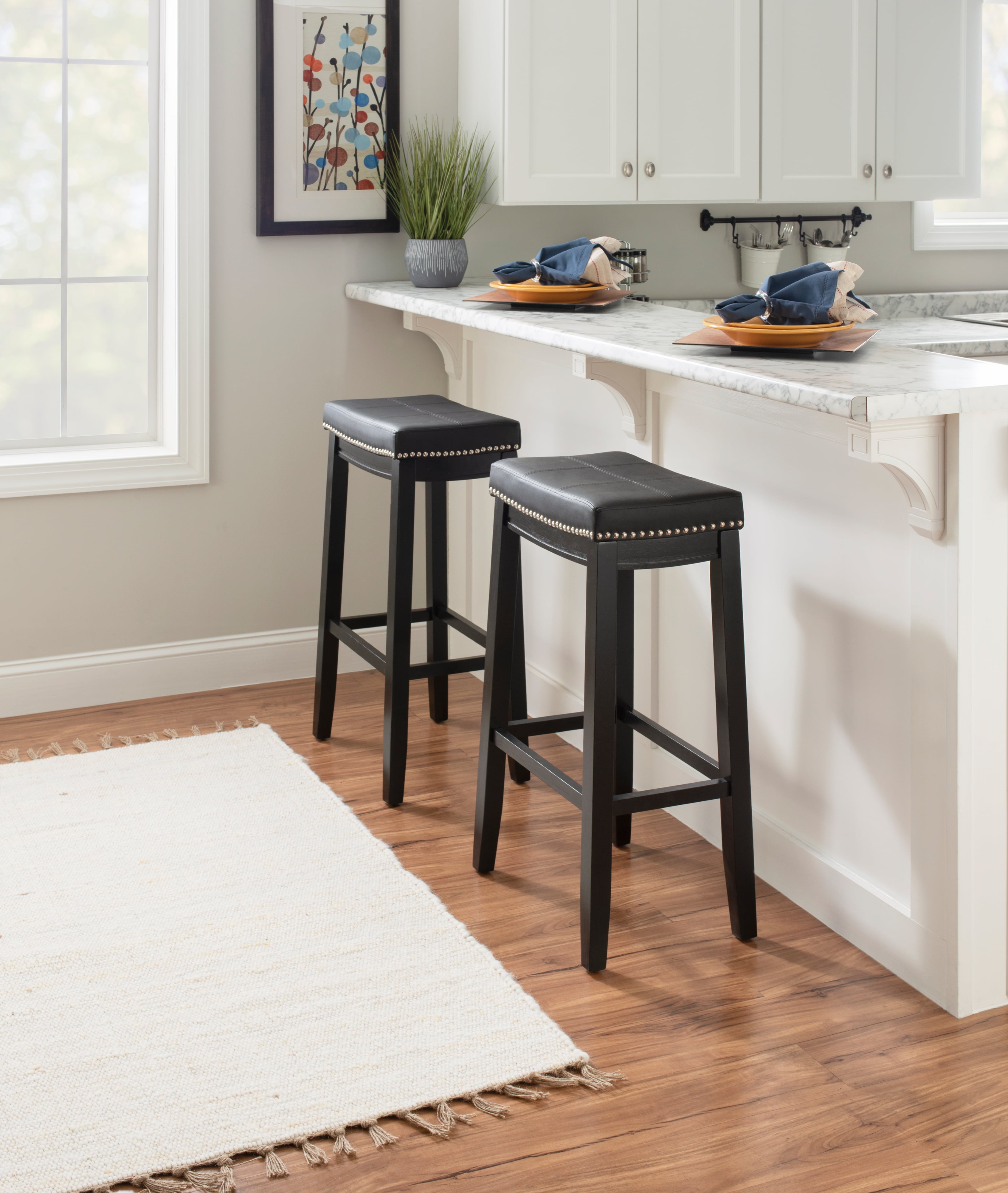 Linon Claridge Upholstered Bar Stool