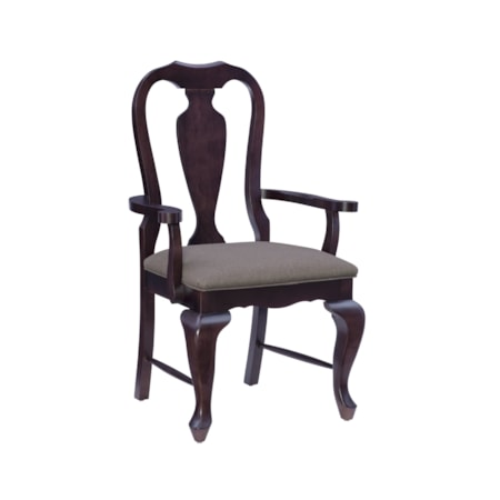 Arm Dining Chair with Upholstered Seat