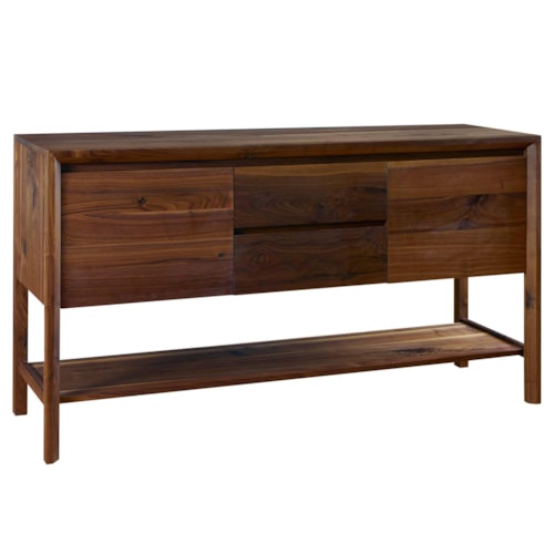 Rustic Walnut 2-Drawer Sideboard
