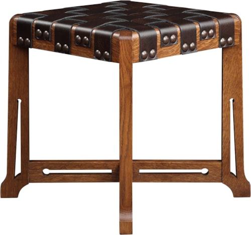Industrial Leather Strap Stool