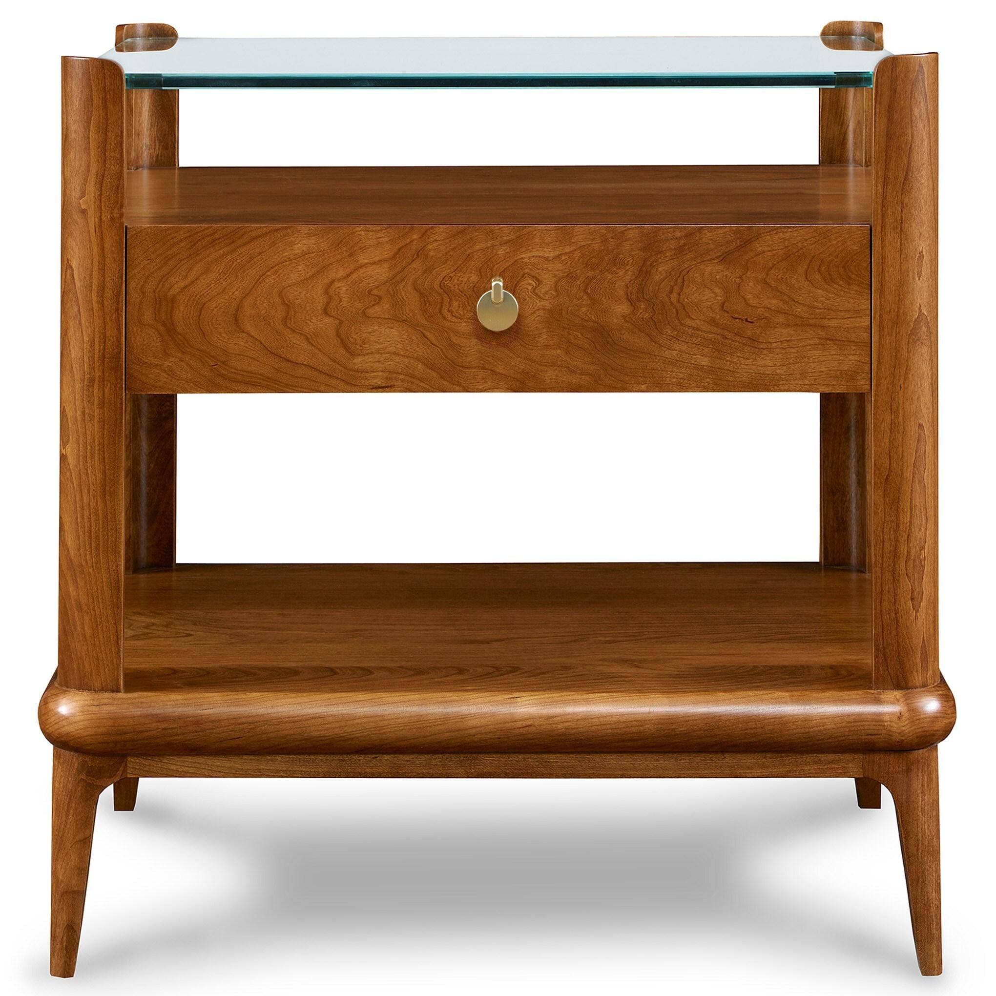 Martine Glass-Top Nightstand