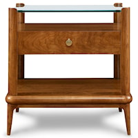 Martine Glass-Top Nightstand