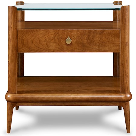 Martine Glass-Top Nightstand