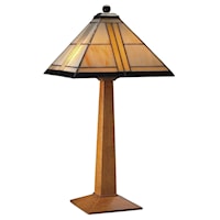 Table Lamp with Art Glass Shade