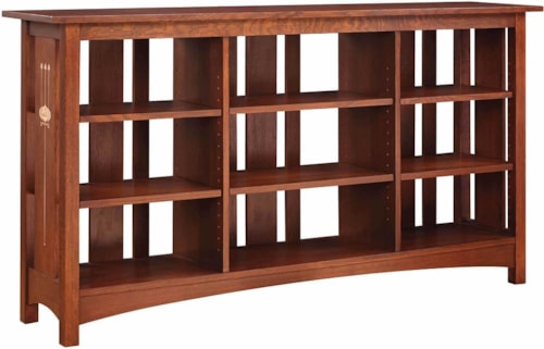 Mission 6-Shelf Slatted Back Bookcase