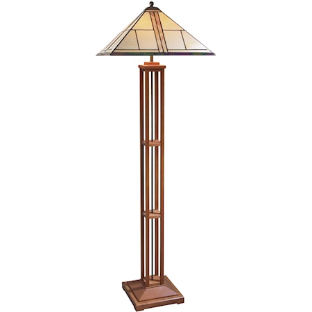 Floor Lamp with Art Glass Shade