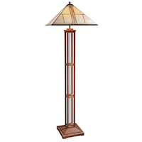 Floor Lamp with Art Glass Shade