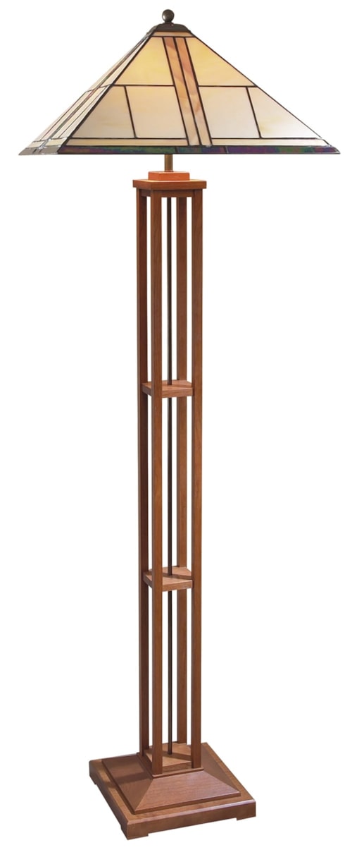 Floor Lamp with Art Glass Shade