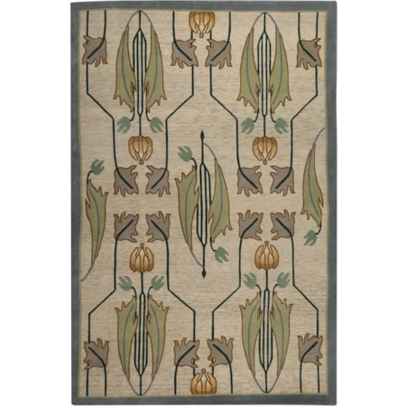 6' x 9' Rennie Tulip Rug - Ivory