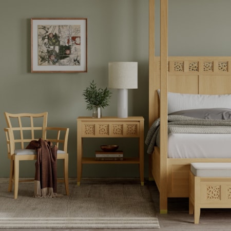 Surrey Hills Open Nightstand, Wood Top