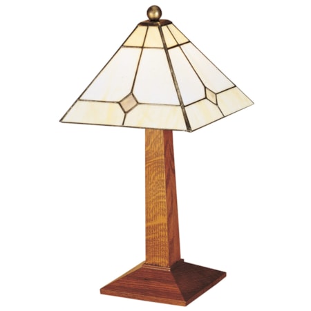 Small Lamp with Art Glass Shade