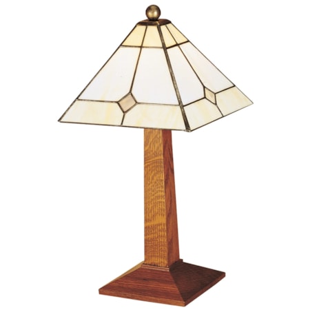 Small Lamp with Art Glass Shade