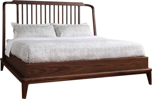 Mid-Century Modern Queen Spindle Bed