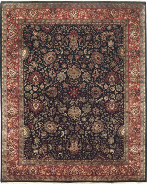 2' 9" x 10' Runner Taj Kashan Rug - Navy