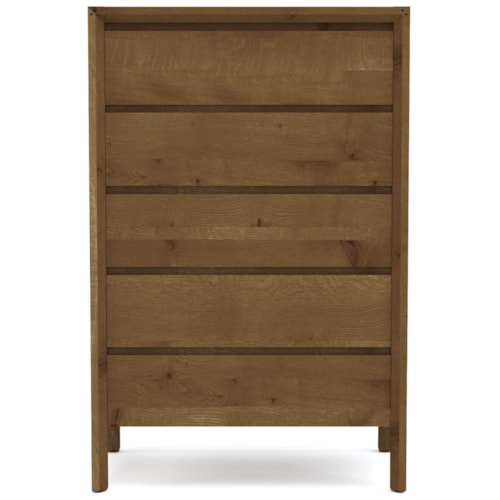 Rustic Oak 5-Drawer Tall Bedroom Chest