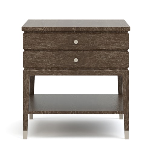 Maidstone 2-Drawer Side Table with Fixed Shelf