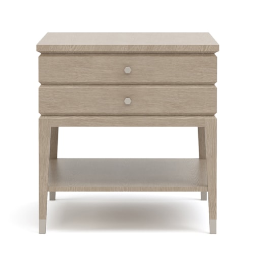 Maidstone 2-Drawer Side Table with Fixed Shelf