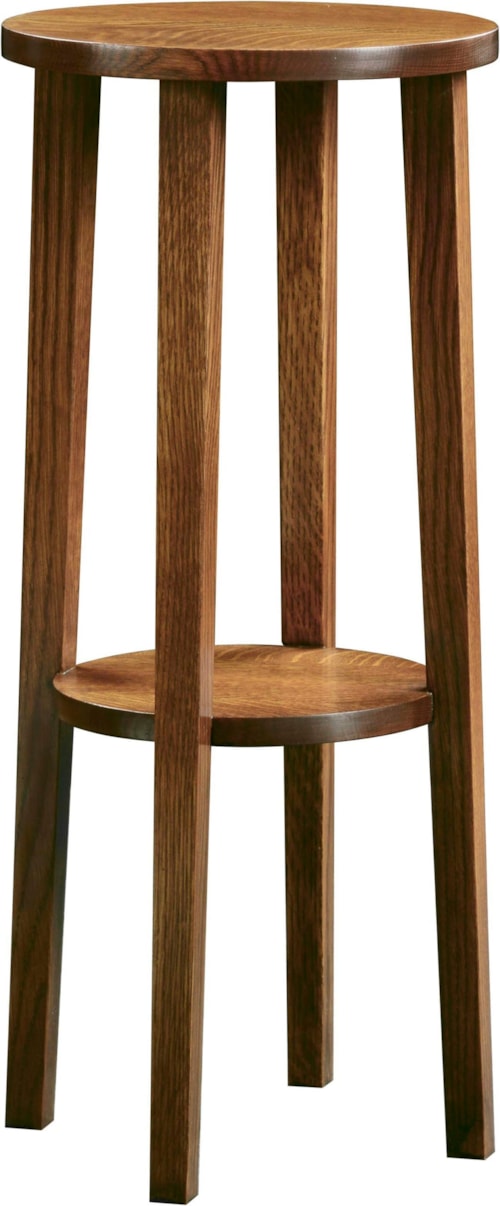 Mid-Century Modern Round End Table with Lower Shelf