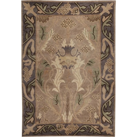 6' x 9' English Garden Rug - Silver
