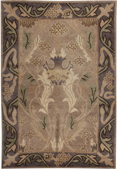 8'  x 10' English Garden Rug - Silver