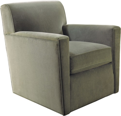 Transitional French Roast Upholstered Swivel Chair