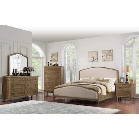  King Bed, Dresser, Mirror, Nightstand