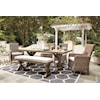 Signature Design by Ashley Beach Front 6-Piece Outdoor dining Set With Bench