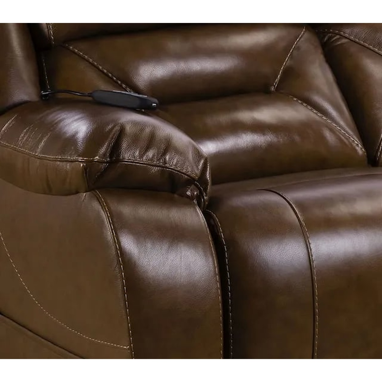 HomeStretch HomeStretch 3 Power Leather Reclining Sofa