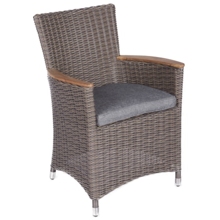 Wicker Armchair w/Seat Cushion - Gray