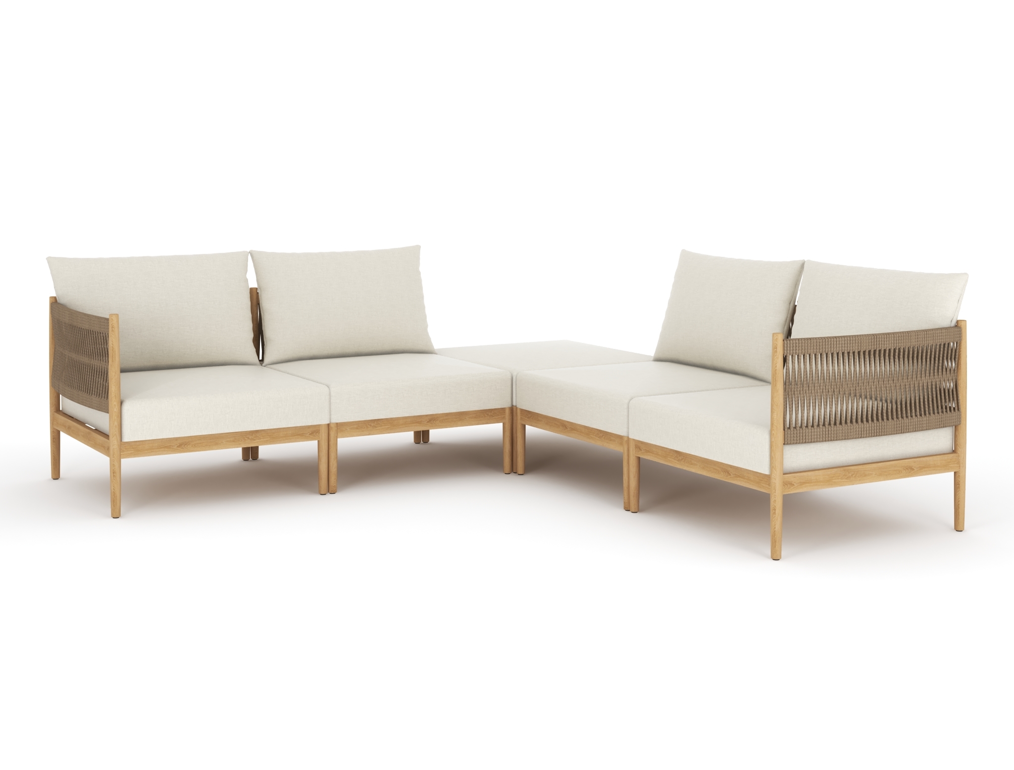 Royal Teak Collection San Lucas Cushioned Teak Ottoman