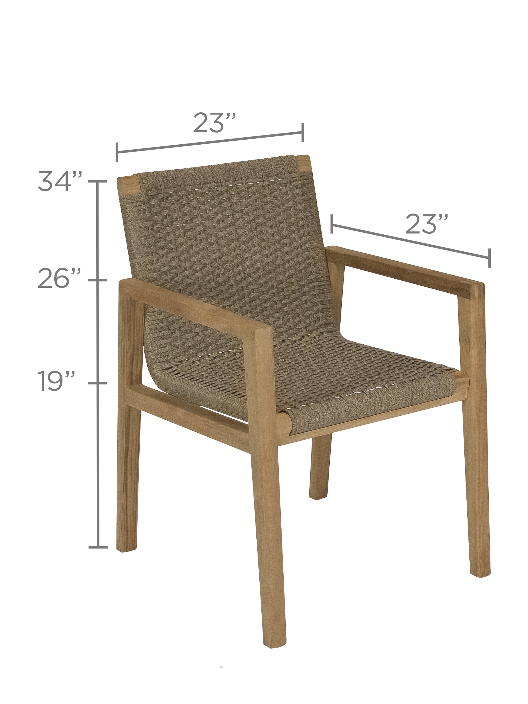 Royal Teak Collection Admiral Dining Chair in Brown Sand