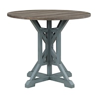 Farmhouse Counter-Height Dining Table with Pedestal Base
