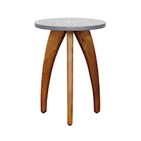 Coastal Accent Table with Solid Mango Wood Legs