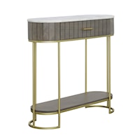 Contemporary 1-Drawer Console Table with Marble Top