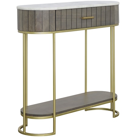 Contemporary 1-Drawer Console Table with Marble Top