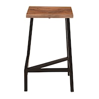 Solid Wood and Iron Bar Stool