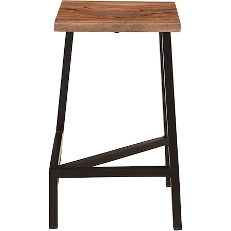 Solid Wood and Iron Bar Stool