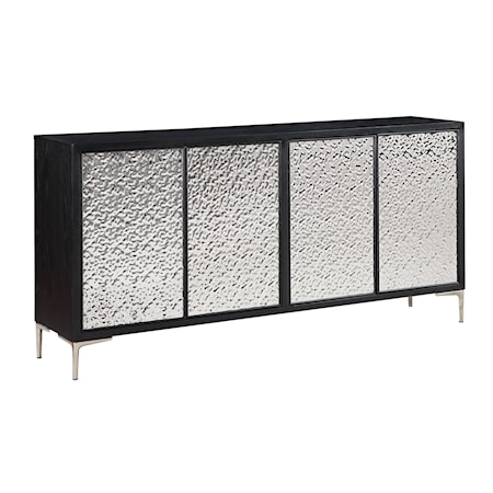 Four Door Credenza with Silver Inlays