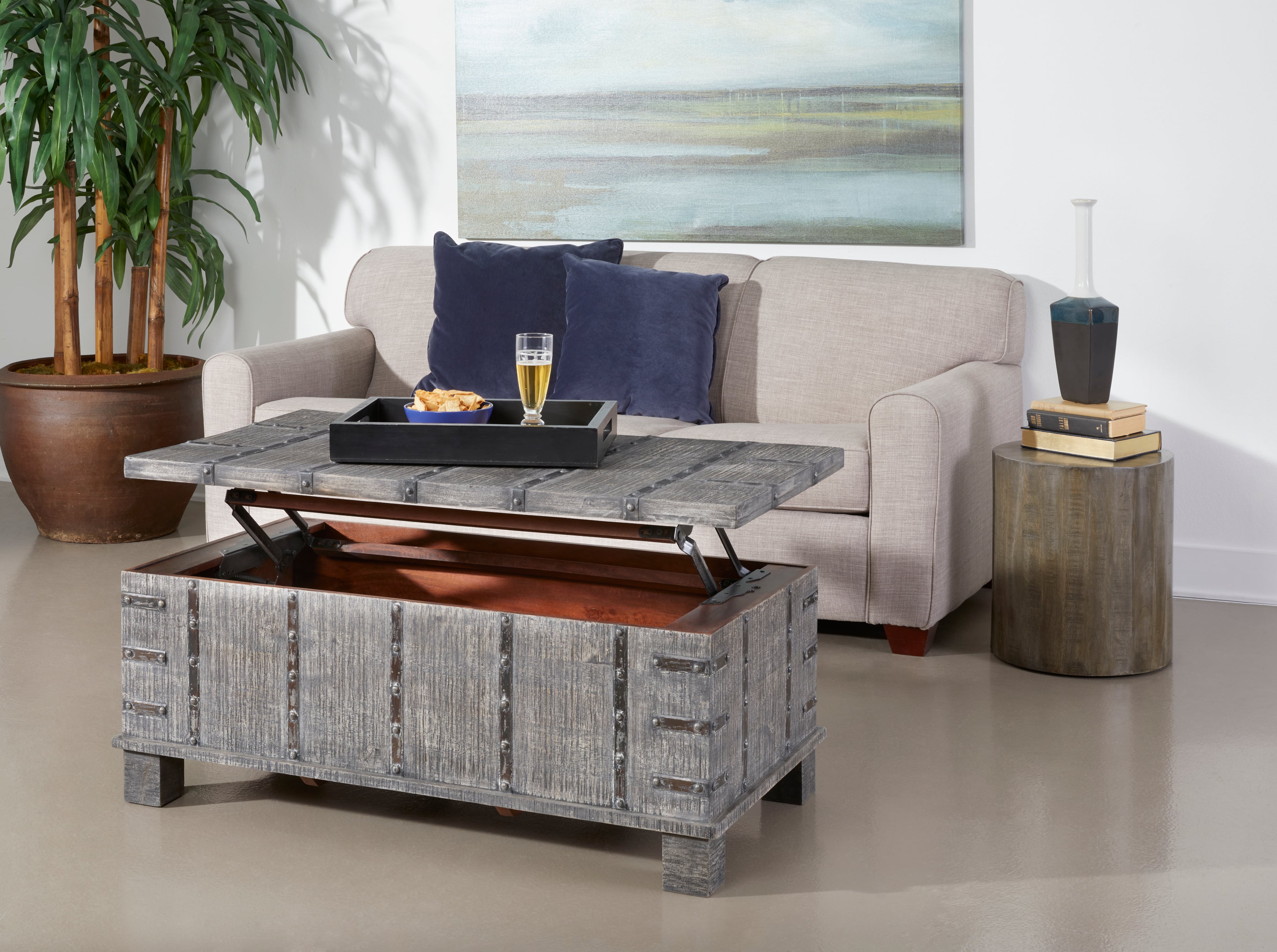 Lift Top Grey Coffee Table