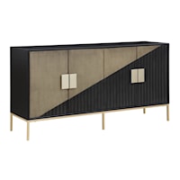 Transitional Two-Toned Four Door Credenza
