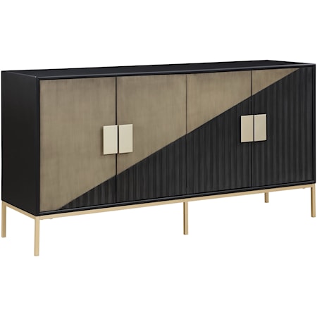 Transitional Two-Toned Four Door Credenza