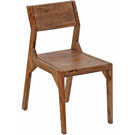 Solid Wood Open Backed Dining Chair with Angled Back Rest