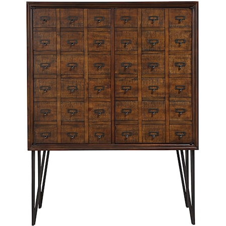 Industrial 2-Door Bar Cabinet with Wine Bottle Racks