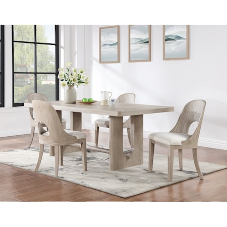 5-Piece Dining Set with Upholstered Chairs